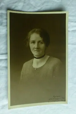 M534 Real Photo WOMAN PORTRAIT CLOUD Studio MANCHESTER Postcard C1910s • $4.35