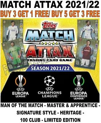 £0.99 • Buy Match Attax 2021/22 21/22 Champions League 100 Clubs/ Limited/ Subsets/ Festive