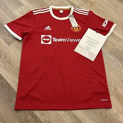 Manchester United 2021/2022 Signed Home Shirt - Sancho- MUFC COA • £45