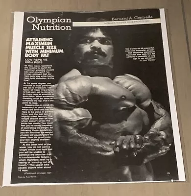 Ed Corney Side Chest Posing Article Photo Olympian Nutrition Bodybuilding • $7.99