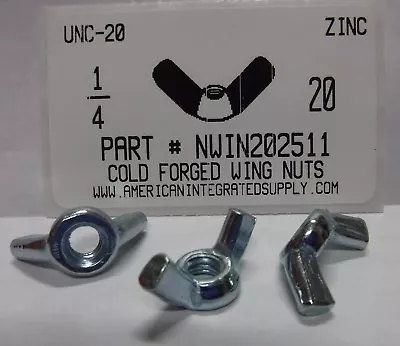 1/4-20 Wing Nuts Cold Forged Steel Zinc Plated (30) • $11.15