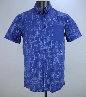 Disney Parks Star Wars Men's Size M Short Sleeve Blue Schematics Blueprint • $17.99