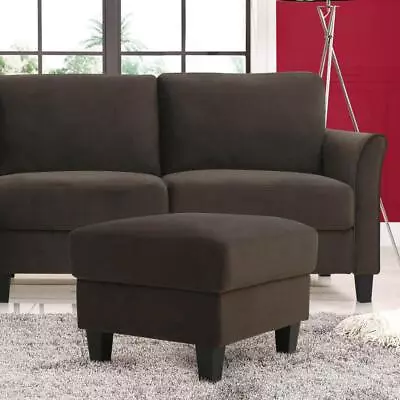 Lifestyle Solutions Ottoman Upholstered Multipurpose Microfiber Square Coffee • $98.58