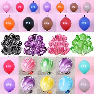 12  Linking Balloons Quick Link Baloon Marble Balloons Birthday Wedding DECOR UK • £6.95