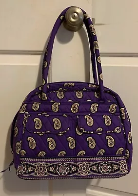 Vera Bradley SIMPLY VIOLET Shoulder Bag Handbag Purse Retired June 2012 • $15.99