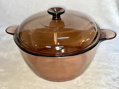 4.5 Liter Dutch Oven Vision Visionware Corning Pyrex Amber Glass Cookware • $60
