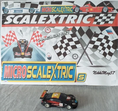 £11.99 • Buy Micro Scalextric Aston Martin DBR9 No 5 Jet Black 1:64 Hornby  Tested PreLoved