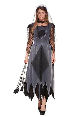 Ladies Halloween Corpse Bride Fancy Dress Costume • £13.99