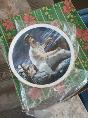 $12 • Buy Kuba Porzellan EDOUARD MANET  BOATING  PORCELAIN PLATE Bavaria Germany
