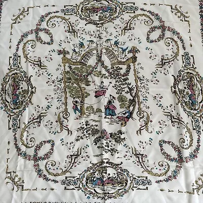 J. Crew Silk Square Scarf Versailles Print Rare Rolled Edges Toile French Toile • $78