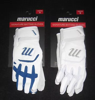 Marucci Signature Baseball Batting Gloves Mbgsgn3y Youth Small Blue White X2 Nwt • $24.99