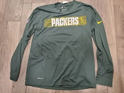 Green Bay Packers Large Long Sleeve Shirt Team Issued Used Worn Nike T-Shirt • $29.99