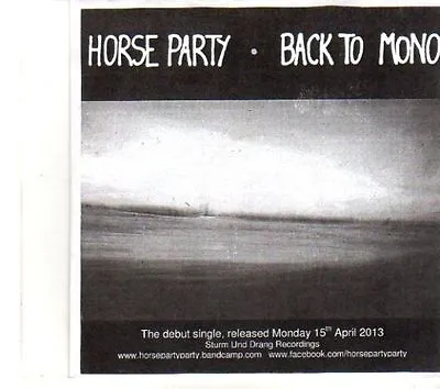 £2.99 • Buy (DR487) Horse Party, Back To Mono - 2013 DJ CD