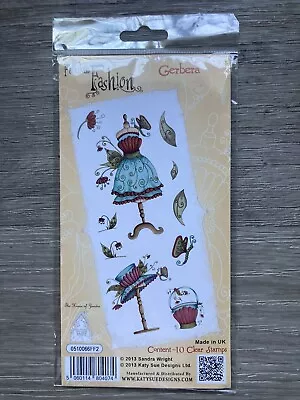 Katy Sue Designs Fabulous Fashion Clear Stamps Gerbera Mannequin Craft Cling • $21.95