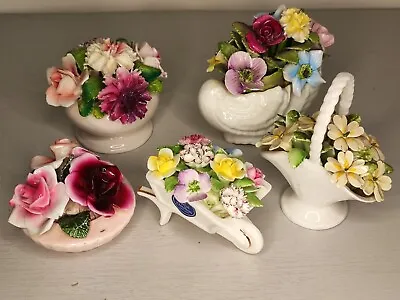 Five Bone China Flowers Roses Royal Doulton Coalport Thorley Staffordshire • £29.50