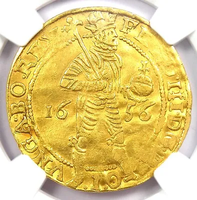 1656 Netherlands Kampen Gold 2 Ducats Coin (2D) - NGC AU Details - Rare! • $1486.75