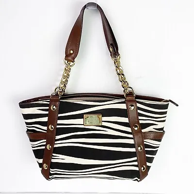 Michael Kors Canvas Leather Zebra Print Shoulder Bag • $62.10