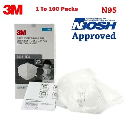 NEW 3M 9502 N95 KN95 NIOSH Protective Disposable Respirator Protection Face Mask • $53.86