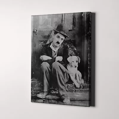 Charlie Chaplin With Dog Canvas Wall Art Print • $69