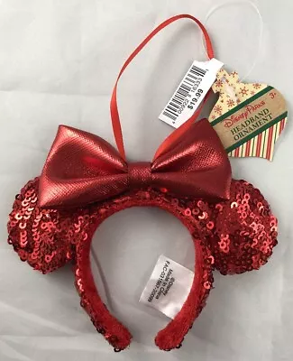 Disney Parks Redd Red Bow Minnie Mouse Ears Headband Ornament Xmas Holiday - NEW • $19.99