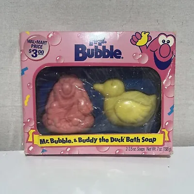 Oddball Vintage 1997 Mr Bubble And Buddy The Duck Bath Soap Set NIB • $13