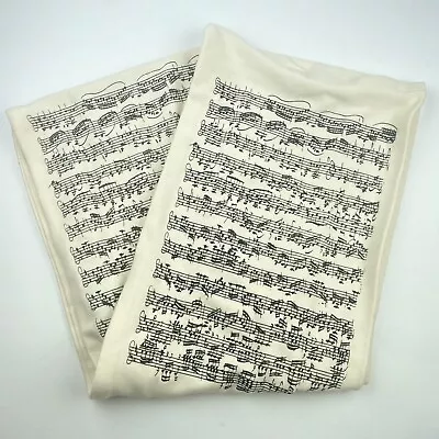 StoriArts Scarf Ivory Black Sheet Music Notes Teacher Rare Shawl Neck Wrap • $34.88