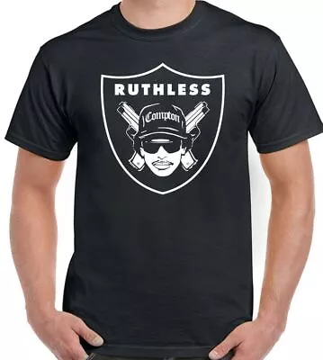 Eazy E T-Shirt Compton Raiders Mens NWA Ruthless Records Straight Outta • £10.99