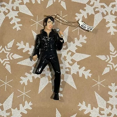 Kurt S Adler Elvis Presley Christmas Ornament Black Leather Suit Outfit *Flaw • $0.99