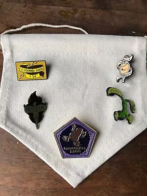 Lot Of 5 Harry Potter Themed Enamel Pins With Small Pin Flag • $15