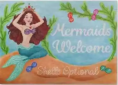 Needlepoint Handpainted CBK Mermaids Welcome 8x11 • $162.99