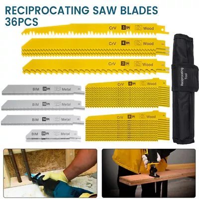 £35.61 • Buy 36x Blade Reciprocating Sabre Saw Combo Wood For Makita Bosch Pack UK New DO