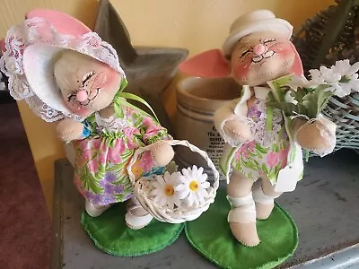 Two 11 Inch Bunny Annalee Dolls Vintage  Easter Spring • $49.99