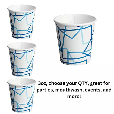 3 Oz. Small Paper Cups Disposable Mini Bathroom Mouthwash Cups CHOOSE QTY • $7.88