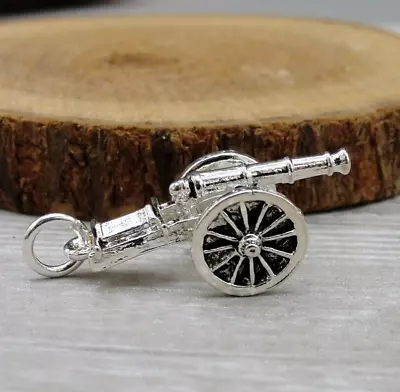 Silver Cannon Charm - Civil War Charm - Revolutionary War Charm - Military Charm • $9.95