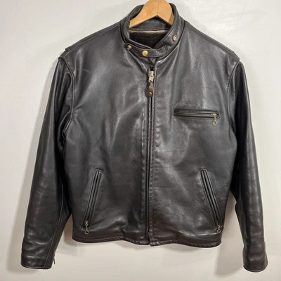 $499.99 • Buy Schott NYC Style 141 Brown Classic Racer Leather Motorcycle Jacket Men’s 42 / L