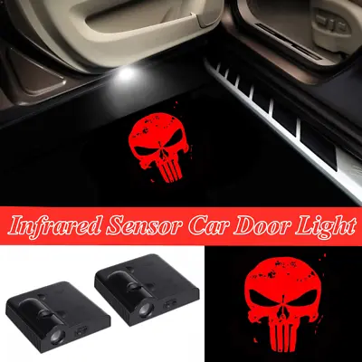 2Pcs LED Red Punisher Logo Car Door Skull Welcome Laser Projector Shadow Lights • $18.04