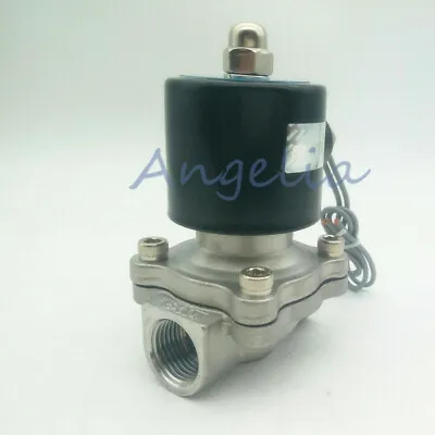 1/2  BSP AC220V 110V DC24V DC12V Stainless Steel 304 Electric Solenoid Valve N/C • £28.19