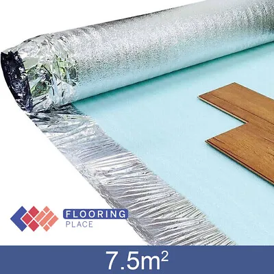 3mm Silver Acoustic Underlay - 7.5m2 - For Wood & Laminate Flooring With Overlap • £13.99