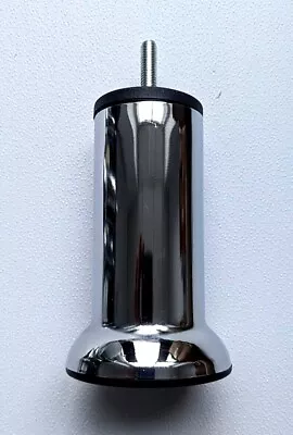 4x Chrome Furniture Legs 4.5in Cylinder Tube Pipe Legs M8 Screw In To Sofa Feet • £5.89