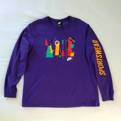 Nike Sportswear Game Changer Long Sleeve Graphic T Shirt Purple Men's XXL EUC • $24.97