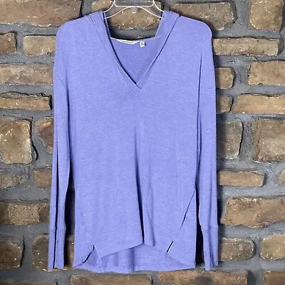 Athleta Womens Shirt Medium Long Sleeve Hooded Purple Thumbhole Pockets • $12.78