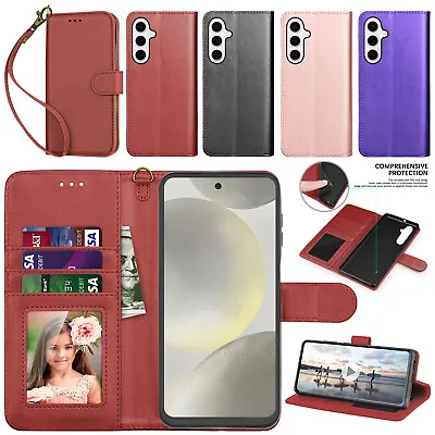 Cell Phone Wallet Case Flip PU Leather Cover With Card Holder Strap Stand Slim • $9.89