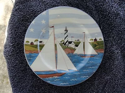 Sakura Warren Kimble America The Beautiful Sea To Sea Sailboats Salad Plate • $6