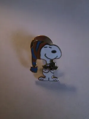 Snoopy Aviva Brand Tac/lapel Pin Snoopy Holding Christmas Holly New Mint! • $11.95