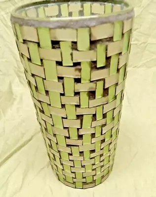 Mosaic Glass Flower Vase Green 8  • $22.99