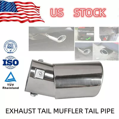 Stainless Chrome Universal Accessories Car Exhaust Pipe Tip Rear Tail Muffler 		 • $8.99