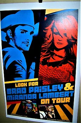 BRAD PAISLEY & MIRANDA LAMBERT Show Poster Very COOL • $25