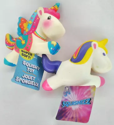 Greenbrier Squishy Toy Squisheez Rainbow Unicorn Set Of 2 Vintage Stress Relief • $13.99