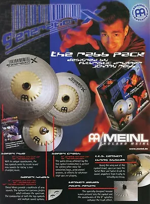 2001 Print Ad Of Meinl Generation X Johnny Rabb Pack Drum Cymbals • $9.99