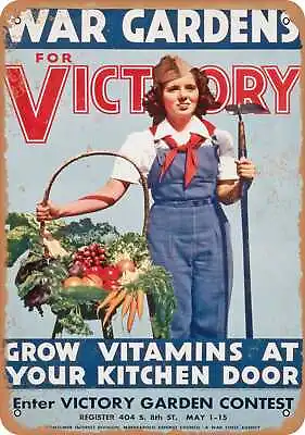 Metal Sign - 1943 War Gardens For Victory - Vintage Look • $18.66